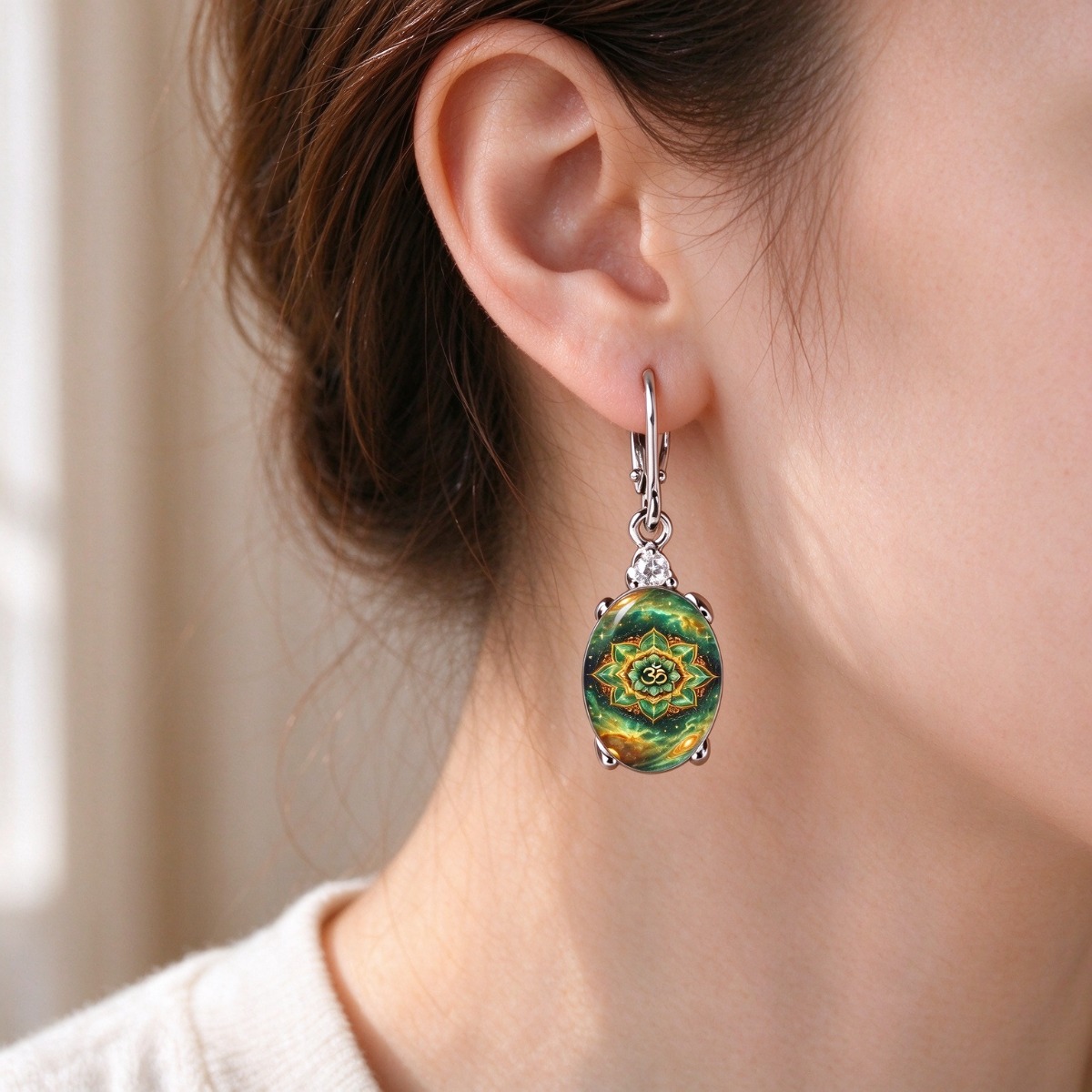 Women's Vintage Mandala Pattern Hanging Earrings, Bohemian Art